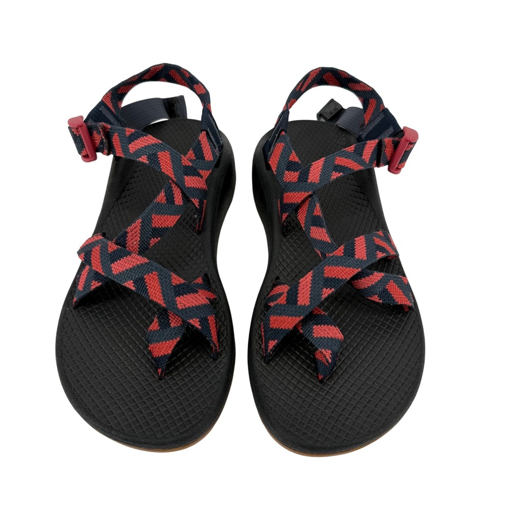Chaco Z2 Classic Women Sport Sandals Red Navy Geometric Straps Size 8